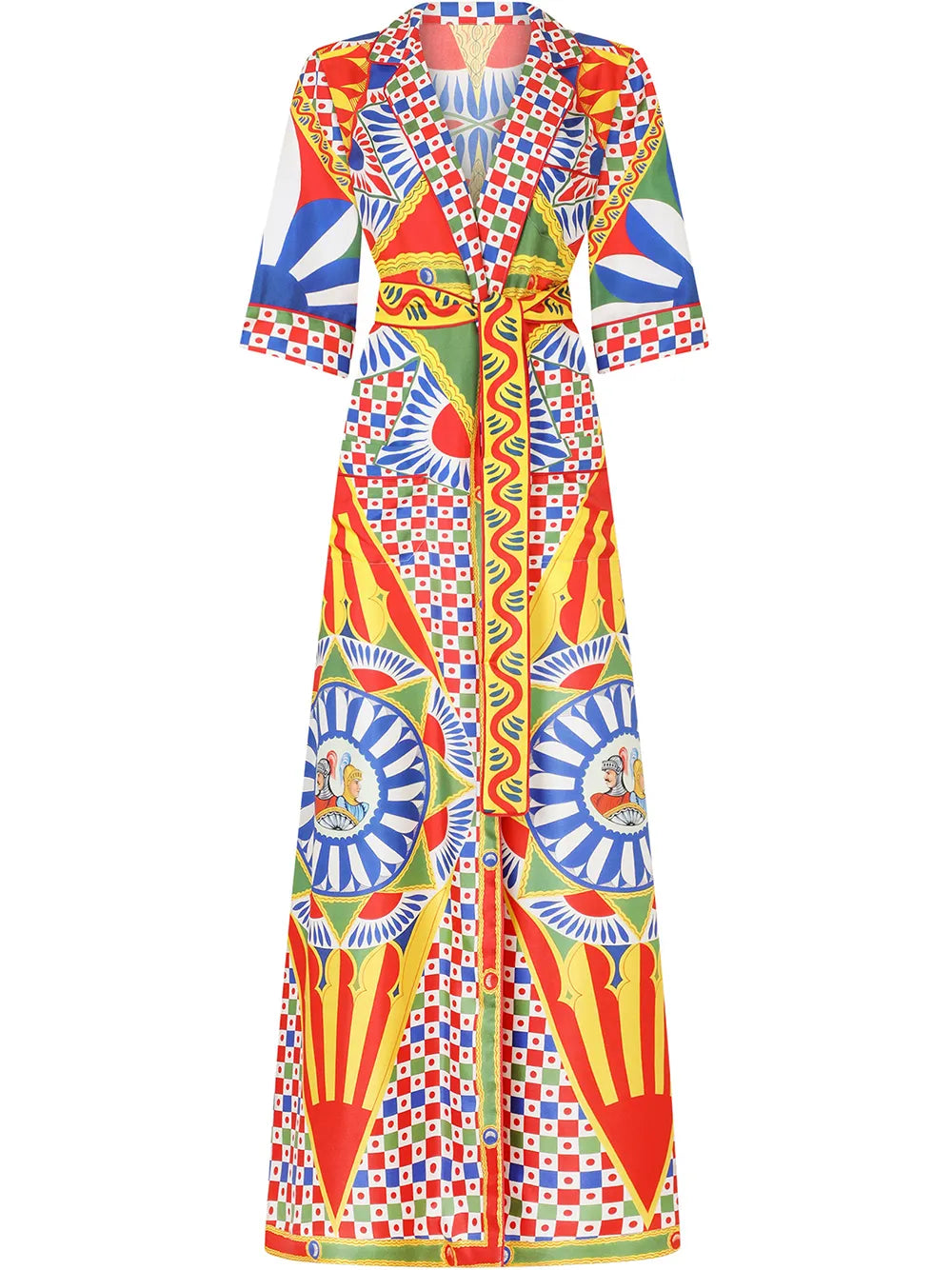 Dolce & Gabbana Carretto-print twill robe | Size Small
