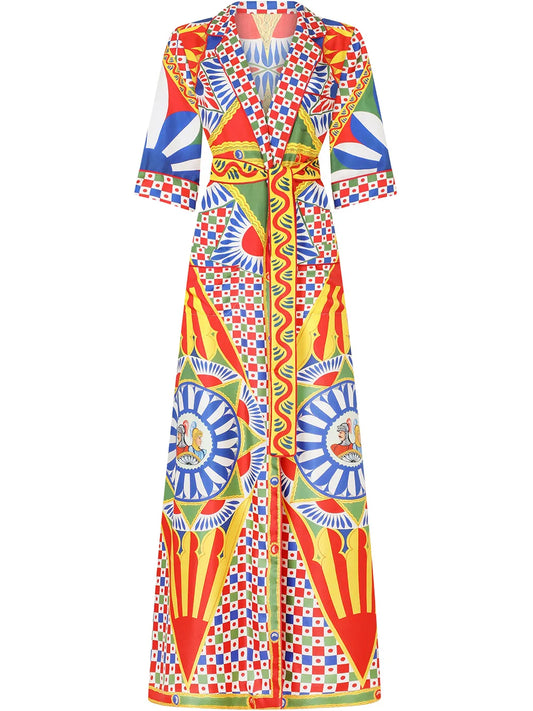 Dolce & Gabbana Carretto-print twill robe | Size Small
